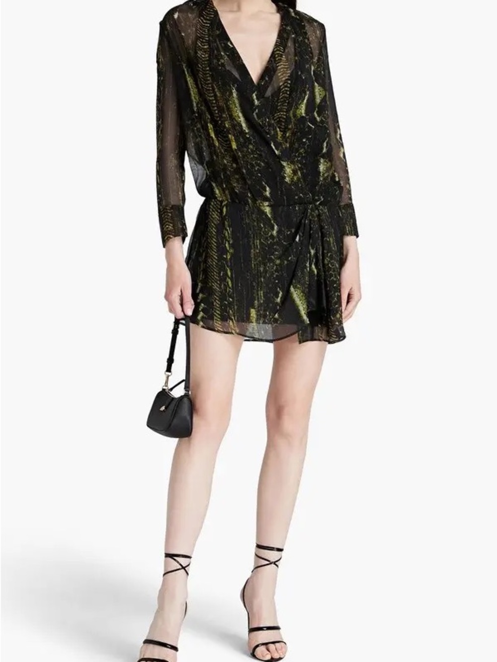 NWT IRO Paris Akley (Alley) Snake Print Mini Dress | Sheer Bodice | 38 Medium